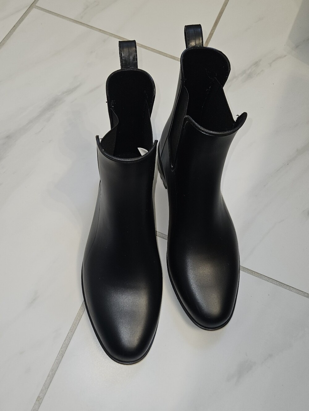 A New Day Target Women's Size 9 Black Chelsea Rain Boots Waterproof Block Heel